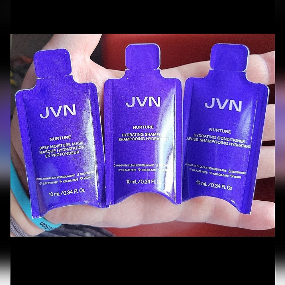 JVN set of 3x Shampoo,  Conditioner,  & Hydrating Mask (All Natural) Travel Size